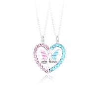 CULEO Women's Necklaces,bff necklaces,friendship necklace,friendship necklace for 2,Butterfly Love Necklace Stitching Magnet Stone Necklace Alloy Drip Oil Drilling Good Friend Necklace