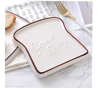 CULER 1PC Ceramic Toast Bread Shaped Dinner Plate Porcelain Salad Dessert Plate Dish Tray for Kitchen Restaurant
