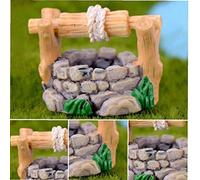 CULER 1pc Garden Miniatures Vintage House Water Well Multicolour Fairy Garden Party Ornament
