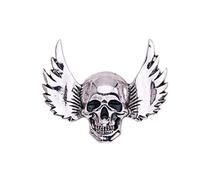 CULER 3D Winged Skull Lapel Pin Simple Skull Halloween Pins Evening Party Costume Brooch Pin 1Pc