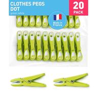 culiclean Clothes Pegs for Washing Line - Strong Soft Grip Washing Pegs Flower - Durable Plastic Laundry Peg for Indoor, Outdoor Use - Heavy Duty Clothes Clips - 20 Pack - eco green