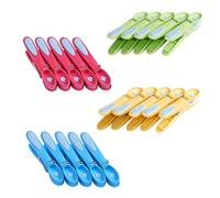 culiclean Clothes Pegs for Washing Line - Strong Soft Grip Washing Pegs Flower - Durable Plastic Laundry Peg for Indoor, Outdoor Use - Heavy Duty Clothes Clips - 20 Pack - blue-yellow-green-pink
