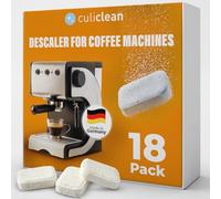 culiclean Descaling Tablets for Coffee Machines and Kettles - Powerful Limescale Remover - Coffee Machine Descaler Tablets - Compatible with Tassimo, Delonghi, Nespresso, Dolce Gusto, Bosch - 18 Tabs