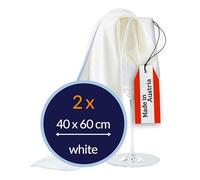 culiclean Microfibre Polishing Cloths for Wine Glasses, White, 2x 40x60 cm