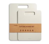 Culiex Wood Fiber Chopping Board 2-Pack, Dishwasher Safe Composite Cutting Board for Kitchen, High Density, Non-Toxic, BPA Free, Non-Slip Feet, Knife Friendly for Meat, Vegetables, Fruits & Bread