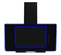 Culina UBAHALO7 70cm Angled Chimney Hood in Black Glass Touch Controls