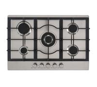 Culina UBGHC701S 75cm 5 Burner Gas Hob in Stainless Steel Wok Burner