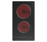 Culina UBTC30FLC 30cm 2 Zone Ceramic Domino Hob in Black Glass