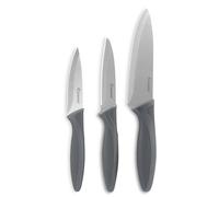 CULINARE 3 Piece Knife Set, Grey, Stainless Steel, Multiple Sizes, 3 x Kitchen Knives, Smooth Cutting/Firm Grip/Non-Slip Handle, Dishwasher Safe