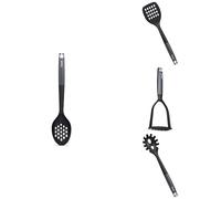 Culinare 4 Piece Kitchen Utensil Bundle, Slotted Cooking Spoon, Slotted Cooking Turner, Masher, Spaghetti Spoon, Dishwasher Safe, Heat Resistant Plastic, Suitable for Non-Stick Cookware