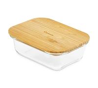 CULINARE Naturals C70022 Glass Container, Sustainable Bamboo/Glass, 370ml, Food Storage Box with Lid, Kitchen Organisation/Fridge Storage/Fresh Food Preserver, Not Dishwasher Safe
