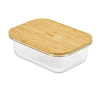 CULINARE Naturals C70023 Glass Container, Sustainable Bamboo/Glass, 640ml, Food Storage Box with Lid, Kitchen Organisation/Fridge Storage/Fresh Food Preserver, Not Dishwasher Safe