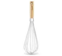 Culinare Naturals Large Hand Whisk, Sustainable Bamboo/Stainless Steel, 34cm, Manual Hand Held Whisking Tool/Kitchen Utensil, Metal Balloon Whisk, Not Dishwasher Safe