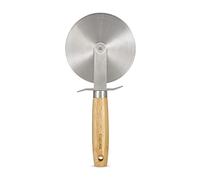 Culinare Naturals Pizza Cutter Wheel, Sustainable Bamboo/Stainless Steel, 22cm, Sharp Slicing Tool for Pizzas/Dough/Quiche with Large Wheel, Metal Slicer, Not Dishwasher Safe