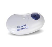 Culinare One Touch Electronic Tin Opener, White, Plastic/Stainless Steel, Automatic Can Opener, Battery Operated/Hands-Free Use/Magnetic Lid Removal, Batteries Not Included