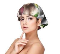 Culinary Bliss Satin Sleep Cap for Adults - Hair Protection and Comfort Black, Black, One size