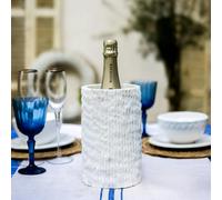 Culinary Concepts Chiselled White Marble Tall Bottle Holder