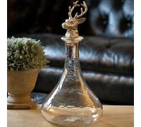 Culinary Concepts London Glass Ships Decanter with Nickel Finish Stag Stopper
