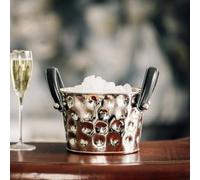Culinary Concepts London Polo Ice Bucket with Black Leather Handles