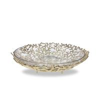 Culinary Concepts Medium Gold Coral Basket Bowl with Glass Insert