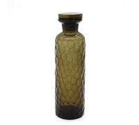 Culinary Concepts Smoked Cut Glass Water Bottle with Glass Top