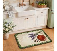 Culinary Herb and Spice Decor Spices Rustic Kitchen Rugs 20x31 Inch | Culinary Theme, Kitchen Sink Rug, Herb Illustrations, Rustic Vine Frame, Kitchen Floor Accents, Cooking Area Decor