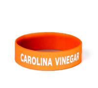 Culinary ID Bands "CAROLINA VINEGAR" Bottle Label, Food Grade Silicone Band for 12 oz Squeeze Bottles, Clear Printed Text, Reusable Kitchen ID Tag, Improves Efficiency and Safety
