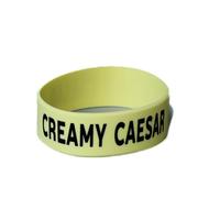 Culinary ID Bands "CREAMY CAESAR Bottle Label, Food Grade Silicone Band for 12 oz Squeeze Bottles, Clear Printed Text, Reusable Kitchen ID Tag, Improves Efficiency and Safety