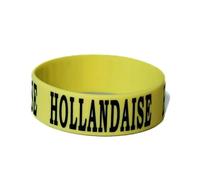 Culinary ID Bands "HOLLANDAISE Bottle Label, Food Grade Silicone Band for 12 oz Squeeze Bottles, Clear Printed Text, Reusable Kitchen ID Tag, Improves Efficiency and Safety