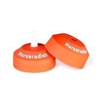 Culinary ID Bands Horseradish Silicone Bottle Lid Cover, Food Grade Reusable Label for 16-32 oz Squeeze Bottles, Color Coordinated Sauce Identifier for Kitchens and Restaurants