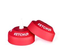 Culinary ID Bands "KETCHUP" Silicone Bottle Lid Cover, Food Grade Reusable Label for 16-32 oz Squeeze Bottles, Color Coordinated Sauce Identifier for Kitchens and Restaurants