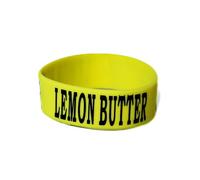 Culinary ID Bands "LEMON BUTTER Bottle Label, Food Grade Silicone Band for 12 oz Squeeze Bottles, Clear Printed Text, Reusable Kitchen ID Tag, Improves Efficiency and Safety