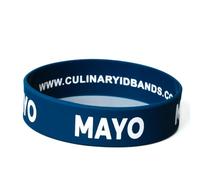 Culinary ID Bands "Mayo Silicone Label Band for 16, 20, and 24 oz. Squeeze Bottle - Ideal for Use with Standard and Wide Mouth Squeeze and Sauce Bottles, Durable and Stretchable, Blue