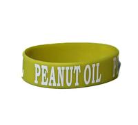 Culinary ID Bands "PEANUT OIL Bottle Label, Food Grade Silicone Band for 12 oz Squeeze Bottles, Clear Printed Text, Reusable Kitchen ID Tag, Improves Efficiency and Safety