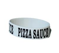 Culinary ID Bands "PIZZA SAUCE Bottle Label, Food Grade Silicone Band for 12 oz Squeeze Bottles, Clear Printed Text, Reusable Kitchen ID Tag, Improves Efficiency and Safety