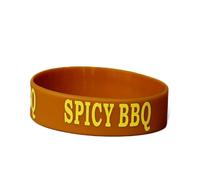 Culinary ID Bands "SPICY BBQ Bottle Label, Food Grade Silicone Band for 12 oz Squeeze Bottles, Clear Printed Text, Reusable Kitchen ID Tag, Improves Efficiency and Safety