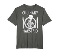 Culinary Skull Gangster Chef Cook Funny Life Skeleton Knife T-Shirt