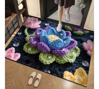 CulinaryTerra 3D Realistic Pattern Indoor/outdoor rug Super Absorbent Diatomaceous Earth Bath Mat Ultra Thin- Non Slip Quick Dry Rug for Bathroom Shower, Fits Under Door(D,60 * 90cm)