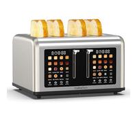 Culinatech Smart 4 Slice Toaster, Smart Touch Screen 8 Browning Levels 6 Preset Bread Programs, Stainless Steel Bread Toaster with Touch LCD Display