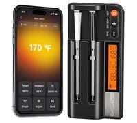 CulinaTech Smart Wireless Meat Thermometer with 2 Ultra-Thin Probes, Bluetooth Meat Thermometer probe with Dual Probes, Backlight LCD Display and Smart App for BBQ, Grill, Oven, Smoker, Air Fryer
