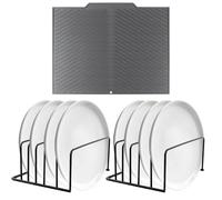 Culinavog 2 Pack Cutting Board Organizer, 5 Slot Countertop Bakeware Organizer, Chopping Board Holder for Chopping Boards, Baking Trays, Pan Lids, Cookware & Kitchen Countertop Organisation (Black)