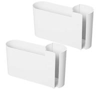 Culinavog 2 Pack Wall Mounted Cabinet Door Organizer-Under Sink Storage,Adhesive Trash Bag Storage Holder, Under Sink Kitchen & Bathroom Organizer for Kitchen Bathroom Cabinet Office Bedroom(White)