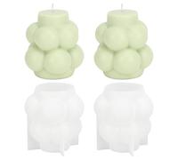 Culinavog 2 Pcs Grape Candle Moulds, 3D Silicone Candle Making Molds for DIY Crafts, Reusable Mould Set for Soy Wax, Resin, Soap, Home Decoration, Party Décor and Handmade Gifts
