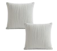 Culinavog 2 Plush Cushion Covers 45x45cm, 18x18 inch Soft Throw Pillowcases with Zipper, Decorative Square Pillow Covers for Sofa Couch Bed Living Room - No Inserts