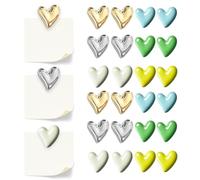 Culinavog 24Pcs Heart Shaped Fridge Magnets, Cute Love Heart Magnet Set, Small heart Decorative Magnets for Notice Board & Kitchen, Multicolor Strong Mini Magnets for Whiteboard, Crafts, Office (2cm)