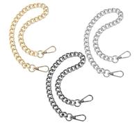 Culinavog 3 Pack Metal Bag Chains, Short Bag Chain Replacement (40cm), Fashion Chain Strap, Compatible with Ladies Tote, DIY Bag, Craft Making (Gold, Silver, Black)
