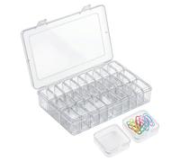 Culinavog 31 Pcs Clear Plastic Storage Containers, Bead Organizer Containers with Lid, for Craft DIY, Jewelry, Art Supplies, Mini Storage Box for Small Parts, Screws, Nails, Accessories