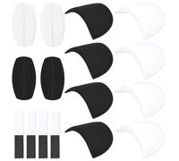 Culinavog 4 Pairs Set-In Shoulder Pads, Breathable Sponge Pads, Detachable Foam Shoulder Pads, Anti-Slip Sewing Accessories Thin Enhancer for Round Shoulders Sloping High Low Blazer Coat T-Shirt