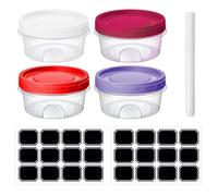Culinavog 4 Pcs Leak-proof Food Storage Containers, Round Stackable Plastic Food Container Set, Meal Prep containers with lids, Microwave and Dishwasher Safe Use Reusable for School Work Travel