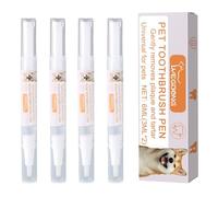 Culinavog 4 PCS Pet Oral Repair Gel, Dog Teeth Cleaning Pen Set, 3ml Pet Oral Repair Gel Pen, Deep Cleaning pet Teeth Pen for Dogs, Cats, Eliminate Bad Breath, Tartar Control, Whitening